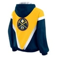 thumbnail image 3 of Women's WEAR by Erin Andrews  Gold/Navy Denver Nuggets Colorblock Full-Zip Hoodie Windbreaker Jacket, 3 of 5