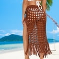 thumbnail image 4 of Jupes Aguichant en Maille, Doux Crochet, Ourlet à Franges, Sortie de Plage pour Femmes (Kaki P), 4 of 6