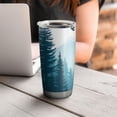 thumbnail image 4 of 20 Oz Forest with Mountains Coffee Tumbler Double Wall Insulated Stainless Steel Water Bottle | Metal Reusable Thermoses Flask with Cup Cap | Leak & Sweat Proof with Anti-Dust Lid, 4 of 7