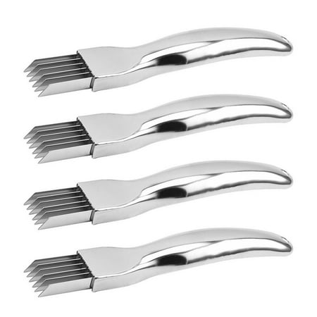 

WIURAY Vegetable Cutter 4PCS Silk The 2024 New Upgrade Stainless Steel Chopped Green Onion Kitchen Vegetable Cutter Sharp Scallion Shredding Cutter Household Multifunctiona