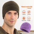 thumbnail image 2 of Sonducket Gorro deportivo para mujer y hombre, gorros térmicos, gorros deportivos a prueba de viento a la moda Sombreros Violeta, 2 of 6