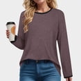 thumbnail image 5 of Towmus Womens Long Sleeve Shirts Loose Fit Crew Neck Trend Fall and Winter Clothes Going Out Basics Tees, 5 of 6