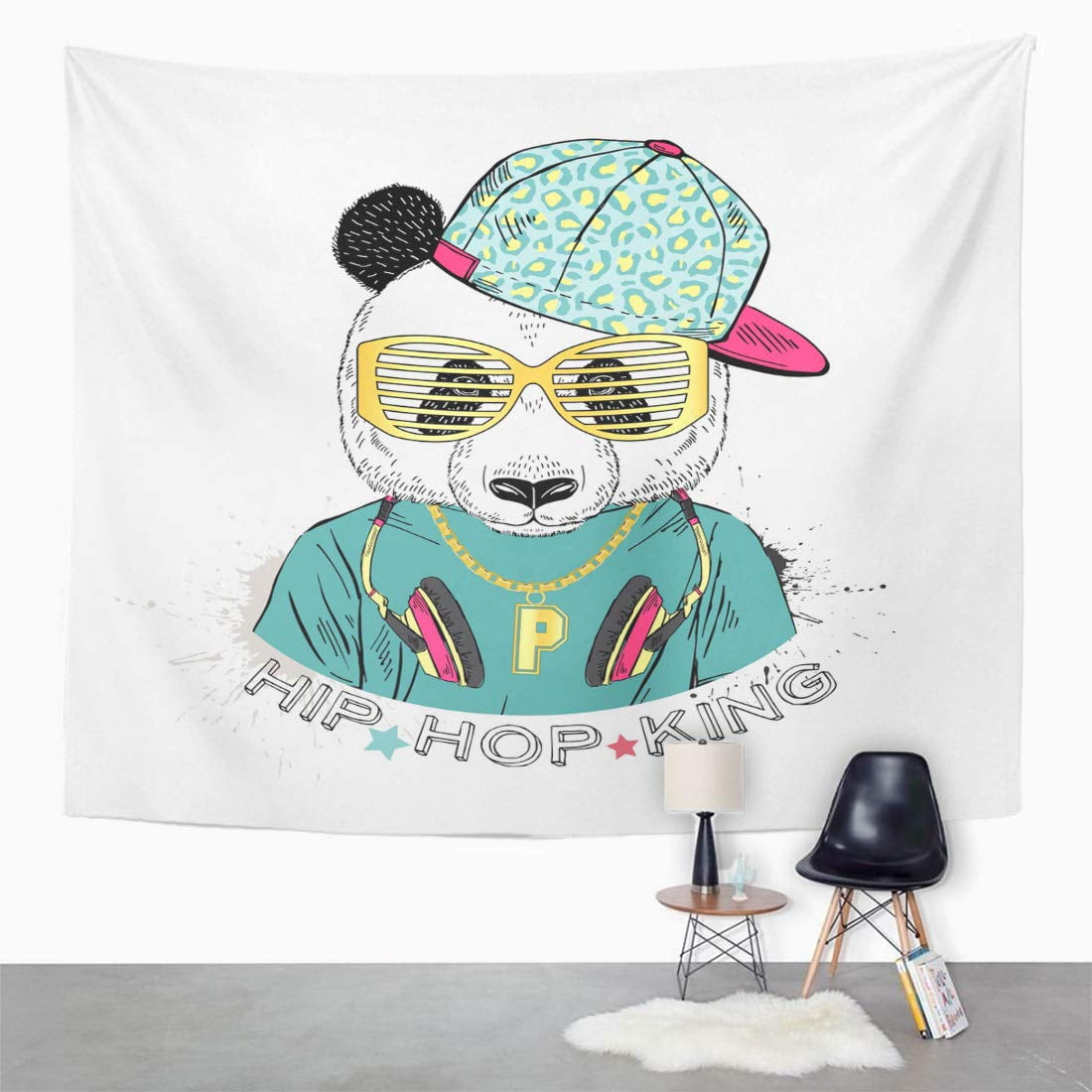 ZEALGNED Panda Boy Dressed Up in Cool City Graphic Hipster