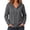 Gray, variant on Women's Zip Up Hooded Knit Cardigan Sweater Long Sleeve Solid Color Soft Warm with Pockets Drawstring Casual Outerwear for Fall Winter Daily Wear