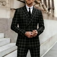 thumbnail image 5 of i.Finelong Men's Stylish Plaid Pattern Slim-Fit Two-Piece Suit for Formal & Casual Occasions, 5 of 7