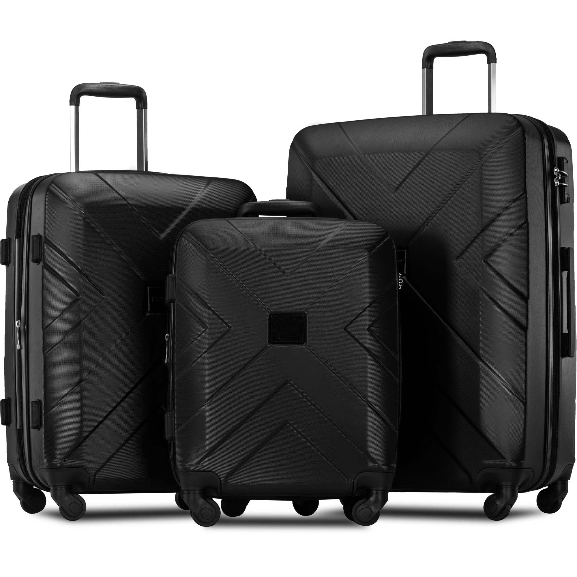 Segmart 3Piece Spinner Expandable Luggage, SEGMART Lightweight