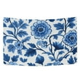 thumbnail image 6 of Yayeee Tapestry Wall Hanging for Bedroom 80" x 60" Living Room Home Wall Art Decor, Blue Floral Pattern, 6 of 7