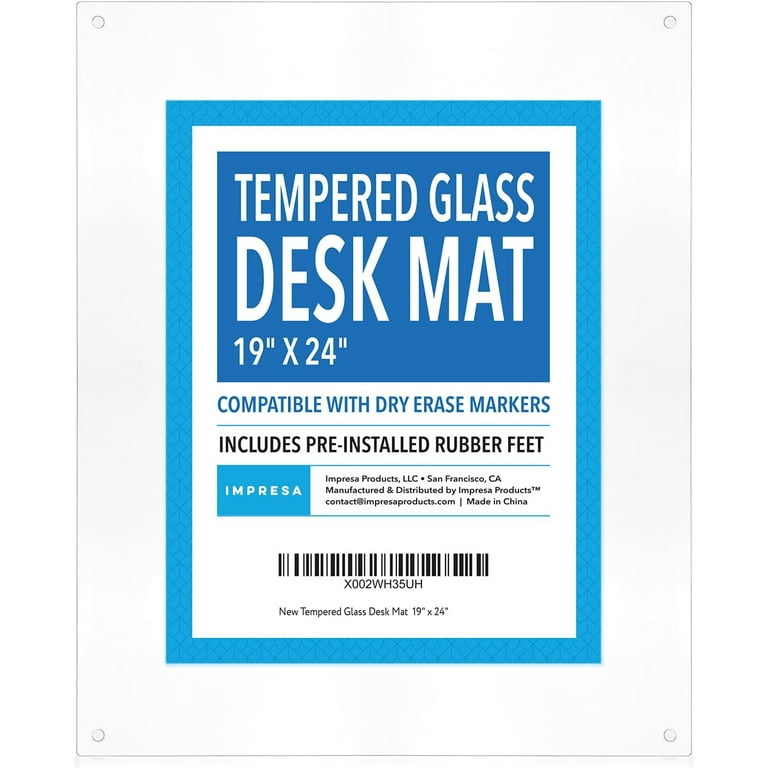 19 x 24 Tempered Glass Desk Mat to Protect Your Desk Sleek Glass Desk Pad for Your Keyboard or Computer Monitor Walmart