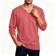 thumbnail image 5 of OGLCCG Men's and Big Men's Long Sleeve Shirts Casual V-Neck Athletic T Shirts Solid Color Basic Stretch Tee Shirts M-5XL, 5 of 5