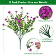 thumbnail image 2 of Scidweet 12 Bundles Artificial Flowers for Outdoors, Faux Flowers Fake Plastic Plants for Spring Summer Outside Indoor Home Garden Decoration,Purple, 2 of 6