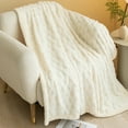 thumbnail image 4 of Warm Blanket, Thick Blanket, Comfortable Thermal Insulated Blanket for Autumn and Winter, Soft Polyester Material, Solid Color, Lightweight and Durable Home Leisure Throw, 4 of 7