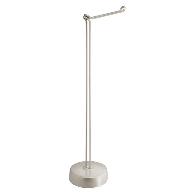 iDesign Classico Metal Toilet Tissue Caddy Roll Reserve for Bathroom, Compact Organizer, Holds 4 Rolls of Paper, Satin Silver