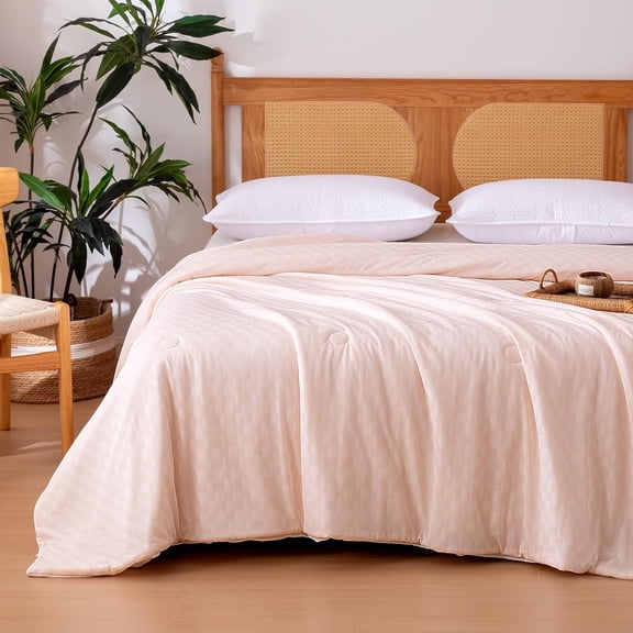 Waffle Weave Comforter Queen Size Pink