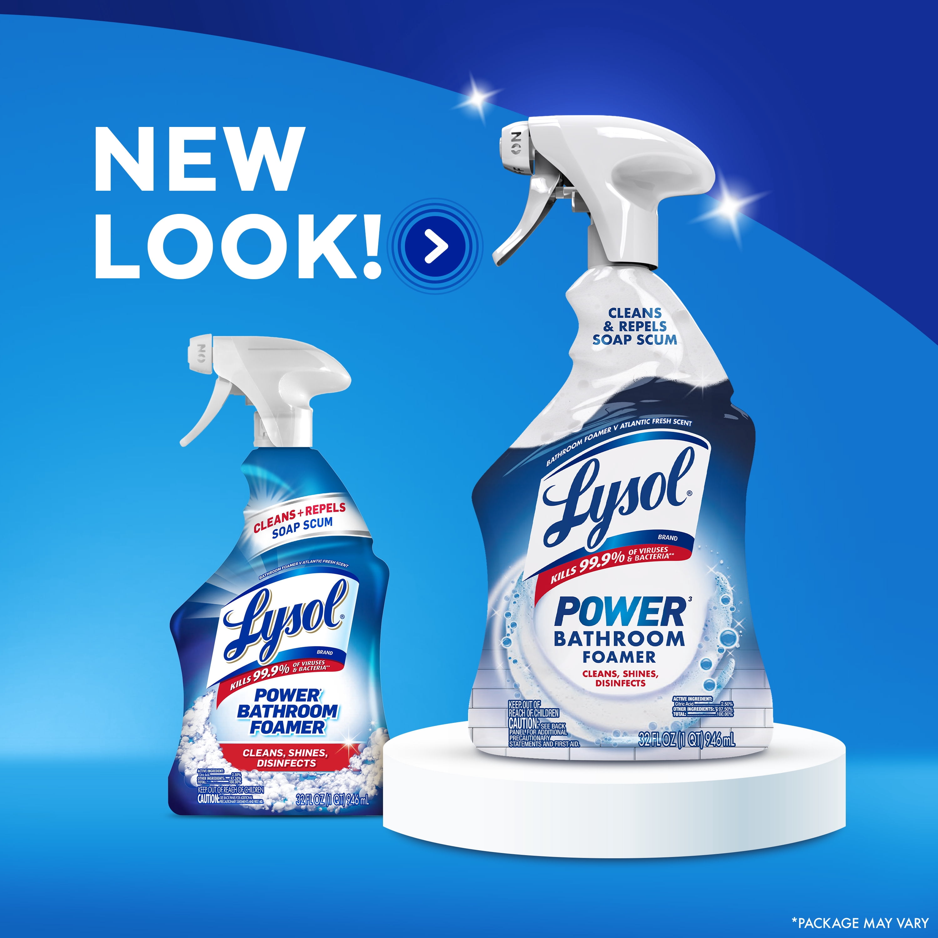 Lysol Power Foaming Bathroom Cleaner, Multipurpose Cleaner & Disinfectant Spray, Household Cleaning Supplies, for Bathtub, Tile, Sink & Shower, Zero Bleach, 32 fl oz