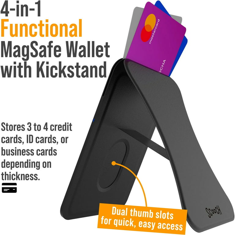 MagSafe Wallet Case, Holder and Stand - Holds upto 3 Cards, Snaps on phone  easily