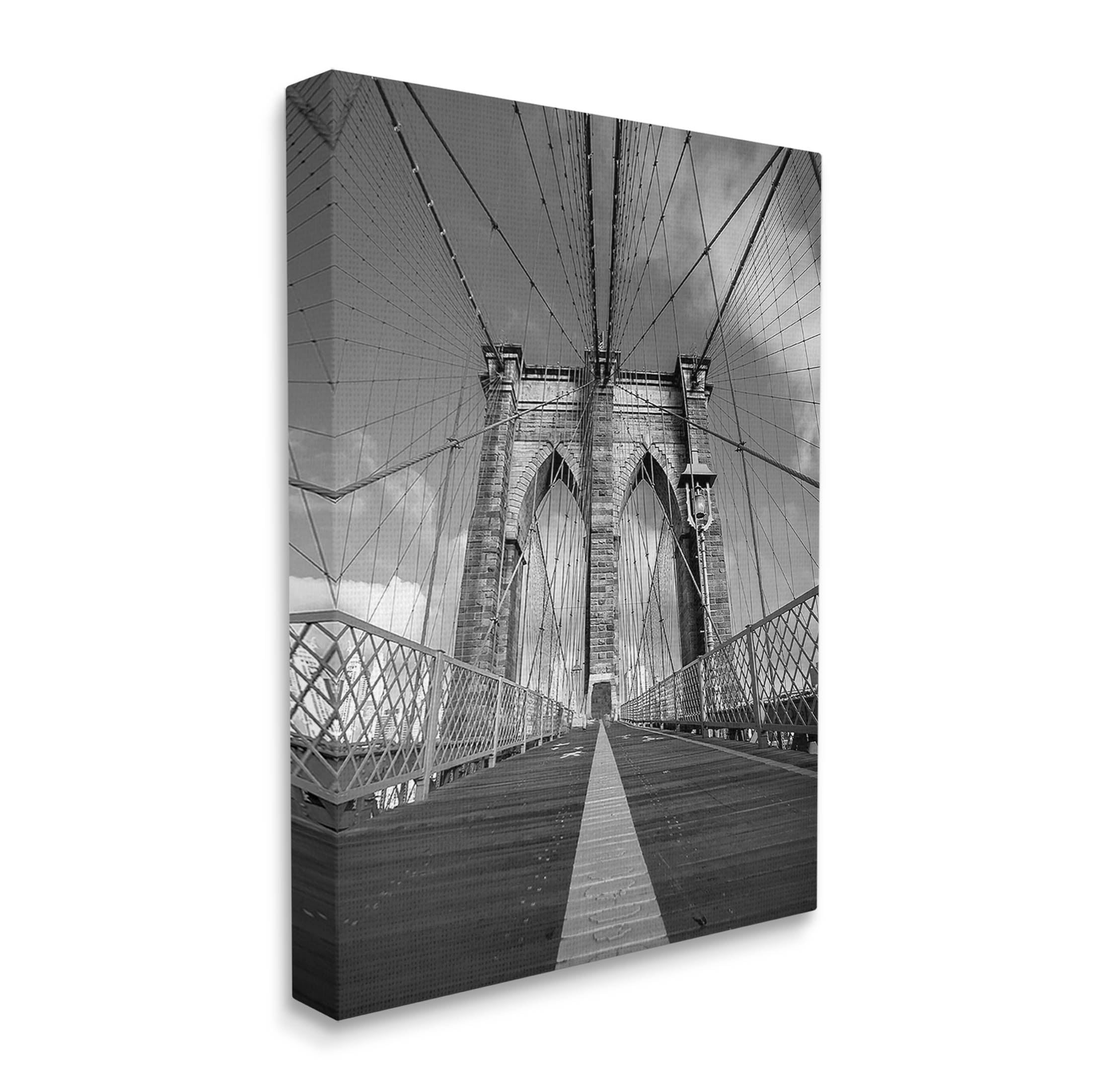 Stupell Industries Industrial Monochrome Bridge Photograph Gallery Wrapped Canvas Print Wall Art, Design by Mindy Sommers