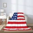 thumbnail image 2 of Sikiie America Flags3 Cozy Flannel Fleece Throw Blanket: Lightweight & Thick for All Seasons - Perfect for Women, Men, & Kids"80"x60", 2 of 6