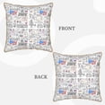 thumbnail image 3 of Fotbe America Landmarks2 Pattern Velvet Decorative Throw Pillow Covers with Elegant Piping, Soft Plush Cushion Cover for Sofa, Bed, Car, Office-16"x16", 3 of 8