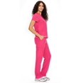 thumbnail image 3 of Set de limpieza COZYFIT, uniforme médico para mujer, cuello en V, rosa intenso, S, 3 of 9