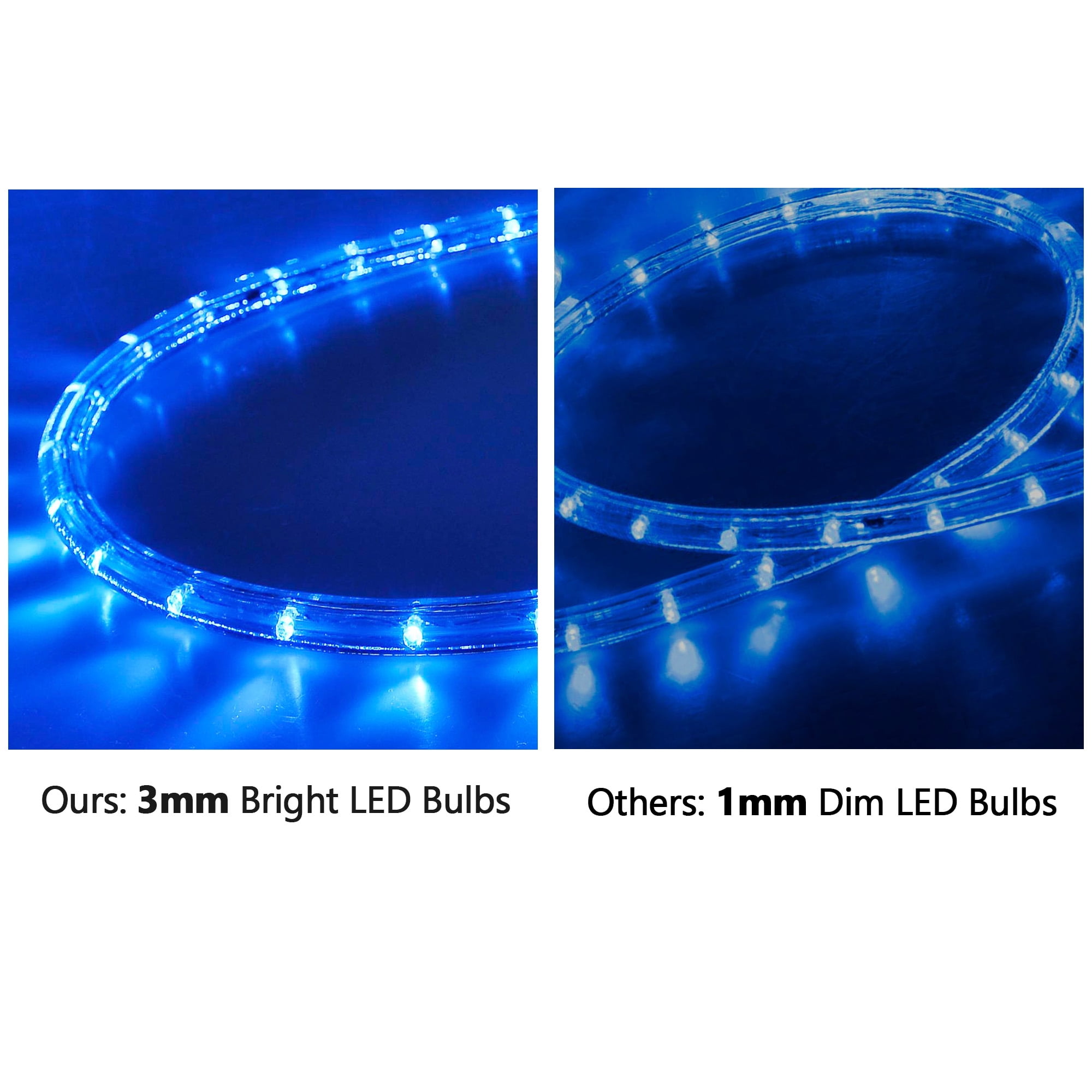 DELight 150Ft Rope Light 1620 LED Waterproof String Lighting Outdoor Indoor Flexible 2 Wire for Bedroom Haunted House Patio Roof Landscape Decoration Blue