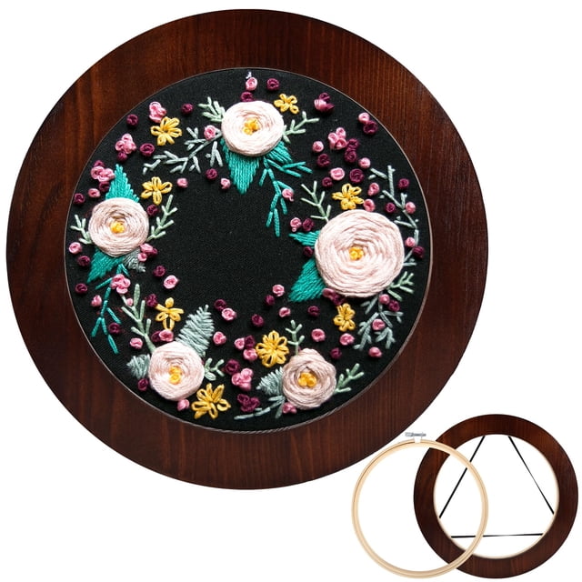 Marco de aro para bordar, madera de Xembro, 20 cm, para punto de cruz