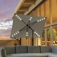 thumbnail image 2 of Outsunny 6.5' x 10' Patio Umbrella Market Umbrella, LED Lights, Light Grey, 2 of 10