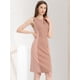 thumbnail image 3 of INSPIRE CHIC Vestido De Tubo Midi Ajustado Sin Mangas Con Cuello En V Para Trabajo En La Oficina Y Negocios Para Mujer Rosa XL, 3 of 6