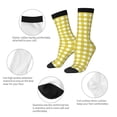 thumbnail image 4 of Honeii Yellow Checkboard Print Adult Socks,Crew Socks,Casual Calf Socks,Daily Wear Socks for Men & Women, Perfect for Sports, Casual and Everyday Use, 4 of 6