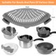 thumbnail image 4 of Colador con clip YEVIOR para ollas, sartén, pasta, comida, color gris, 4 of 6
