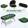 thumbnail image 5 of Gaderth 8 Player Oval Poker Table Foldable, Casino Card Table, 72" Poker Game Tables with Storage Bag, Padded Rails & Cup Holders, Portable Folding Game Table for Texas Holdem and Blackjack, 5 of 9
