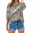 thumbnail image 4 of Uootdi Women's Camo Printed Maple-Leaf Print Long Sleeve Sweatshirt Loose Fit Round Neck Pullover Shirt Comfortable Art Th Gift emed Social Events, 4 of 9