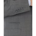 thumbnail image 3 of LN LUCIANO NATAZZI Mens Two Button 160'S Wool Blazer Ticket Pocket Suit Jacket Charcoal Gray, 3 of 5