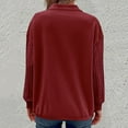 thumbnail image 7 of safuny Women's Sweatshrits Half Zip Square Neck Pullover Fleece Casual Cable Knit Sleeve Tops Fall Fashion Out s Clothes Red _w XL, 7 of 7