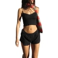 thumbnail image 3 of Fortune Women Mini Vest Solid Color Sleeveless Low Cut Camisole Spaghetti Strap Crop Tops, 3 of 7