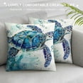 thumbnail image 3 of Leisuo Sea Turtle Throw Pillow Cover Summer Ocean Beach Theme Decor Cushion Case Super Soft Marine Animals Decorative Pillow Covers for Home Sofa Couch, 3 of 5