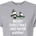 thumbnail image 3 of Peanuts - Merry Xmas Warm Wishes - Juniors Cropped Cotton Blend T-Shirt, 3 of 6