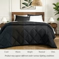 thumbnail image 6 of Ivy Union Comforter Set - Diamond Stitch - Easy Care Ultra - Soft Microfiber - All Season Warmth - Bedding Comforter Set - Twin/Twin XL - Black, 6 of 7