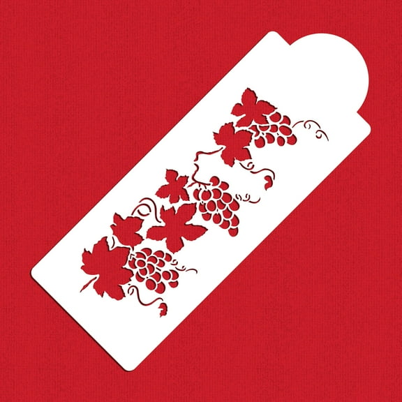 Designer Stencils C049 Small Grapevine Cake Stencil, Beige/semi-transparent, 3 x 7.6