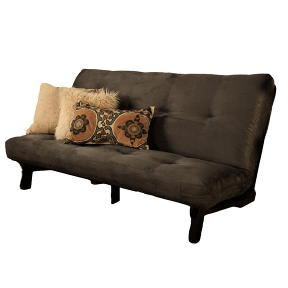 Cotton and Foam Full-size Futon 7" Mattress in Suede Gray-Frame Not Included