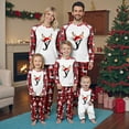 thumbnail image 2 of Family Christmas Pajamas Matching Sets Graphic Alphabet Letter Printed Long Sleeve Shirts Xmas Sleepwear Outfits Pullover Crew Neck Tops and Plaid Pants Light Yellow Baby 6-9 Months, 2 of 4