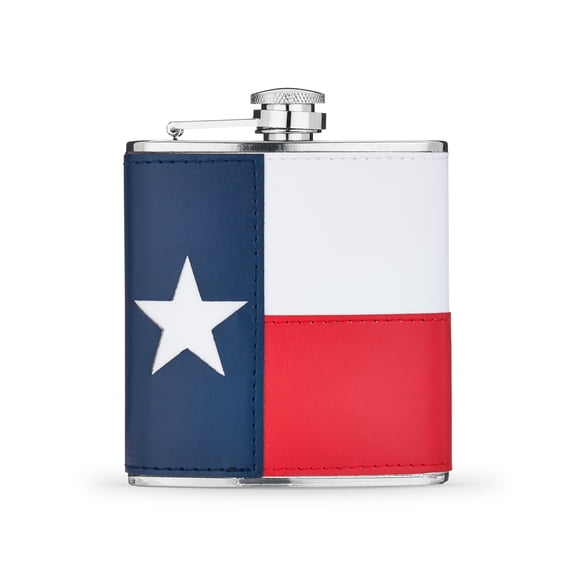 Foster & Rye Texas Flag Travel Flask for Whiskey, Vodka, Camping, Gifts 6oz