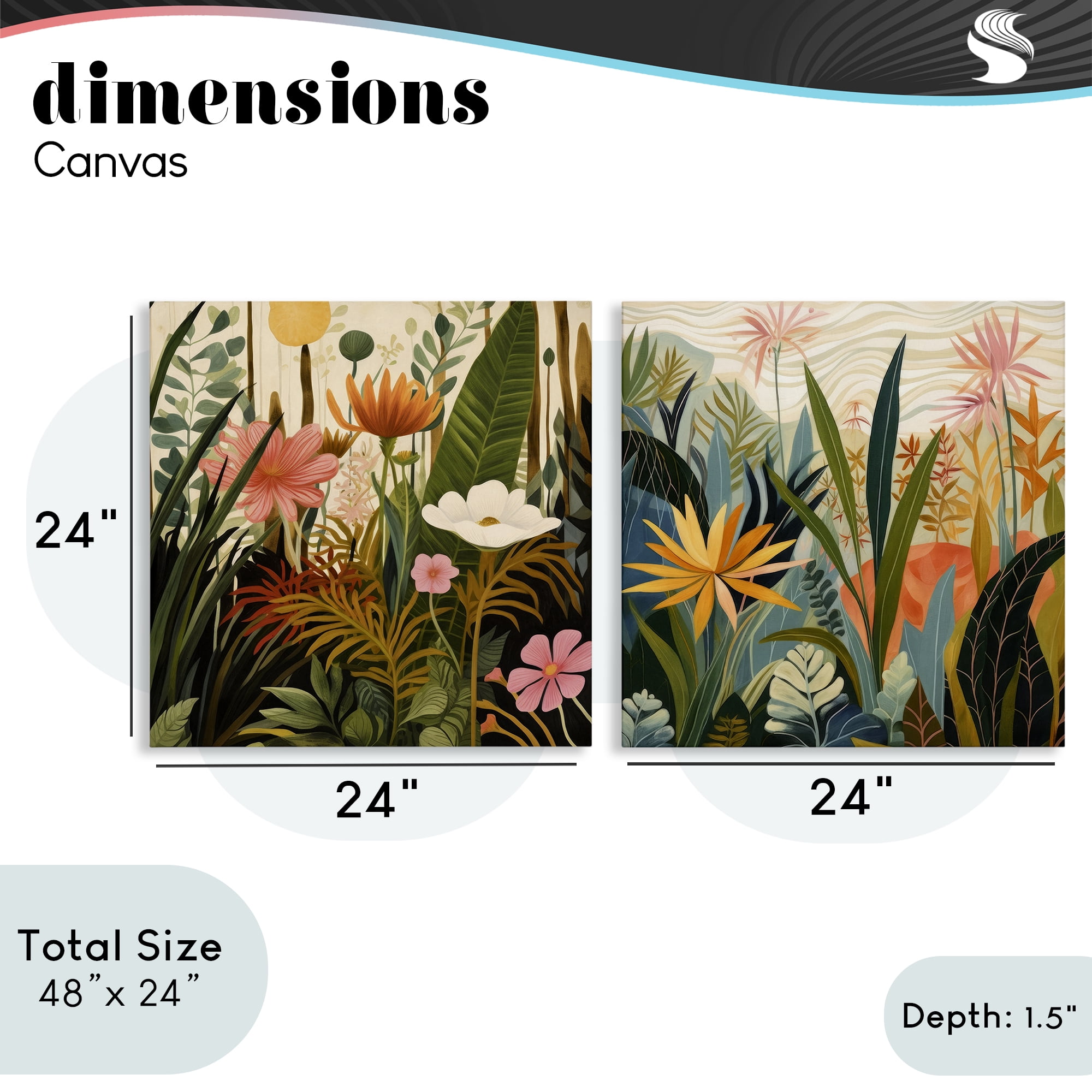 Stupell Industries Botanical Embrace Blooms 2 Piece Canvas Wall Art Set, design by Lazar Studio
