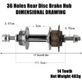 thumbnail image 5 of Bike Rear Wheel Hub, Universal Bicycle 36 Holes Rear Wheel Hub, with Screw End Nutted Axle Design, MTB Metal Disc Rear, 5 of 5