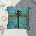 thumbnail image 2 of COMIO  Dragonfly Throw Pillow Cushion Cover, Grunge Vintage Old Backdrop and Dragonfly Bug Ombre Image, Decorative Accent Pillow Case, 2 of 5