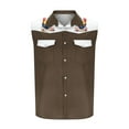 thumbnail image 3 of Camisas de Cuello para los Hombres de Moda Casual Imprimir Turndown Cuello sin Mangas Bolsillos Deportivos Tanque, Ligero Top de Verano, 3 of 5