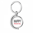 thumbnail image 1 of Celebrate National Day Festival Holiday Rotating Keychain Metal Keyring Holder, 1 of 2