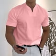 thumbnail image 2 of Camiseta de verano con cuello en V para hombre de gimnasio con bolsillo de algodón elástico suave transpirable Fitness camisa de manga corta para hombre, 2 of 4