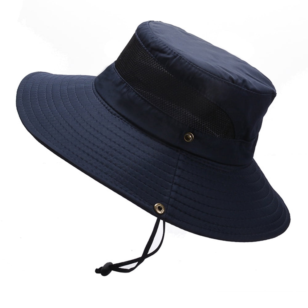 Men's sun hat, women's fishing hat, Sun Protection bucket hat Wide brim  hat, beach Buni hat - navy 
