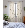 thumbnail image 3 of Sparrow Sheer Curtains 84 Inch Length 2 Panels Set for Living Room/Bedroom, Spring Birds on The Branches Retro Country Beige Kitchen Curtains Grommet Semi-Sheer Curtains Window Treatments 42"x84"x2, 3 of 7