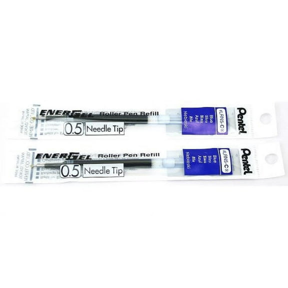 2 Pk Pentel LRN5-C EnerGel Refills, 0.5 mm Fine Needle Tip, Blue